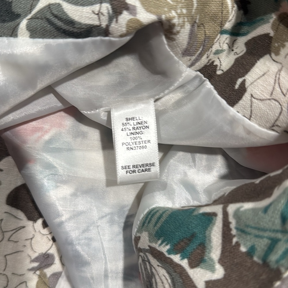 Cato Linen Fully Lined Side Zip Floral Pencil Skirt with Pockets Size 14 - Picture 7 of 8